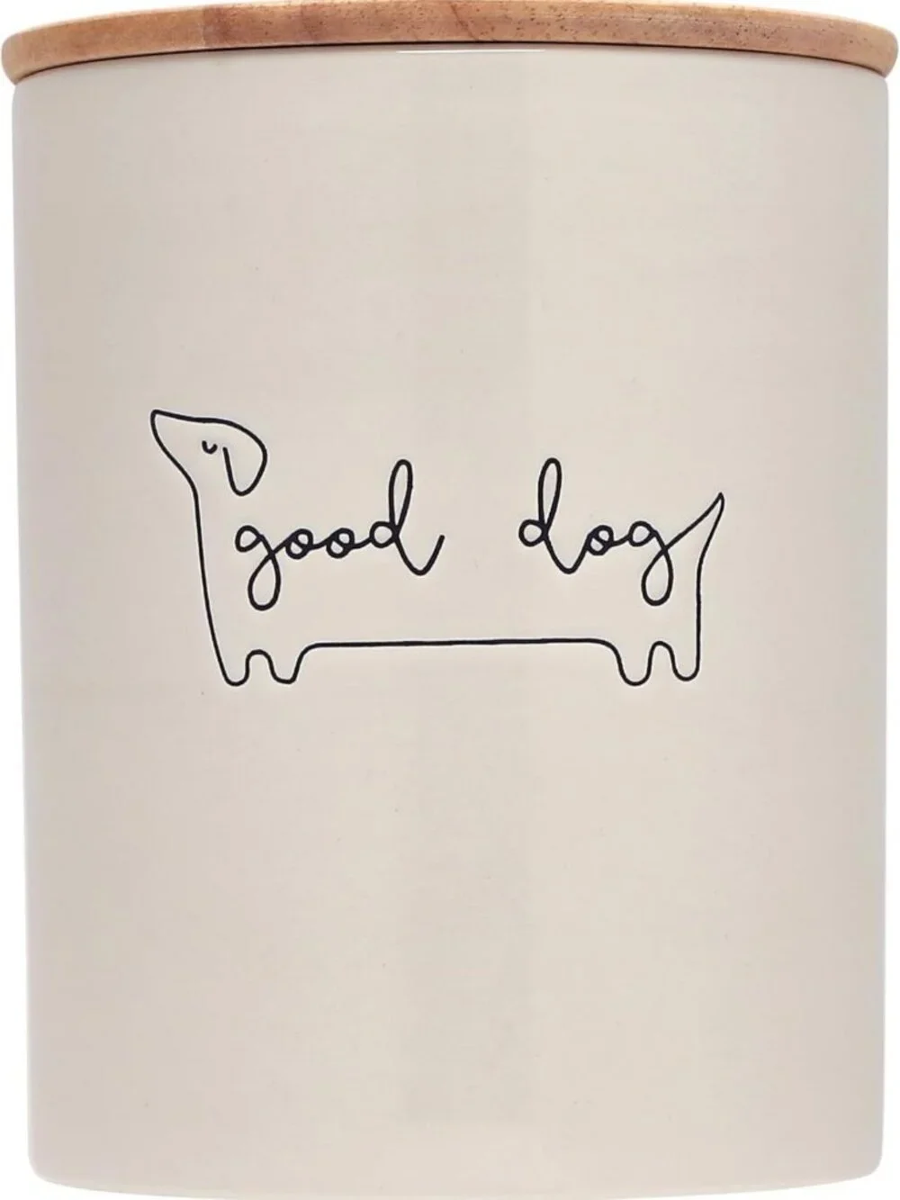 Stylish Ceramic Dog Treat Jar with Airtight Wooden Lid - Perfect Pet Storage